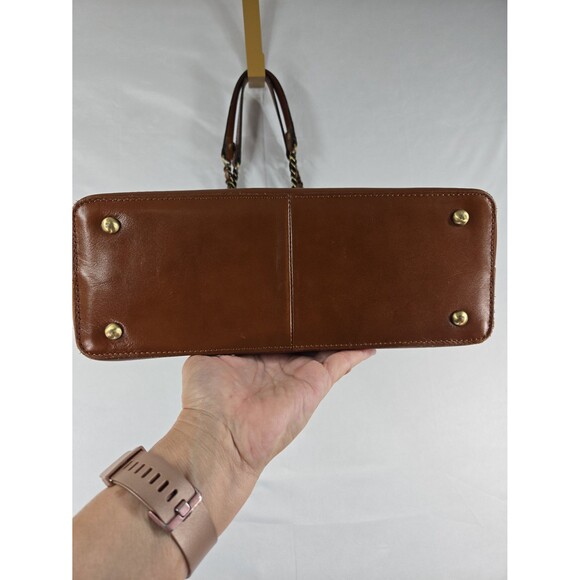 Patricia Nash Belle Leather Tote Brown Leather Chain Straps Shoulder Bag Purse - Picture 6 of 12
